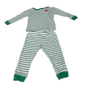 Rabbit Bear Santa striped Christmas pyjamas set 24M